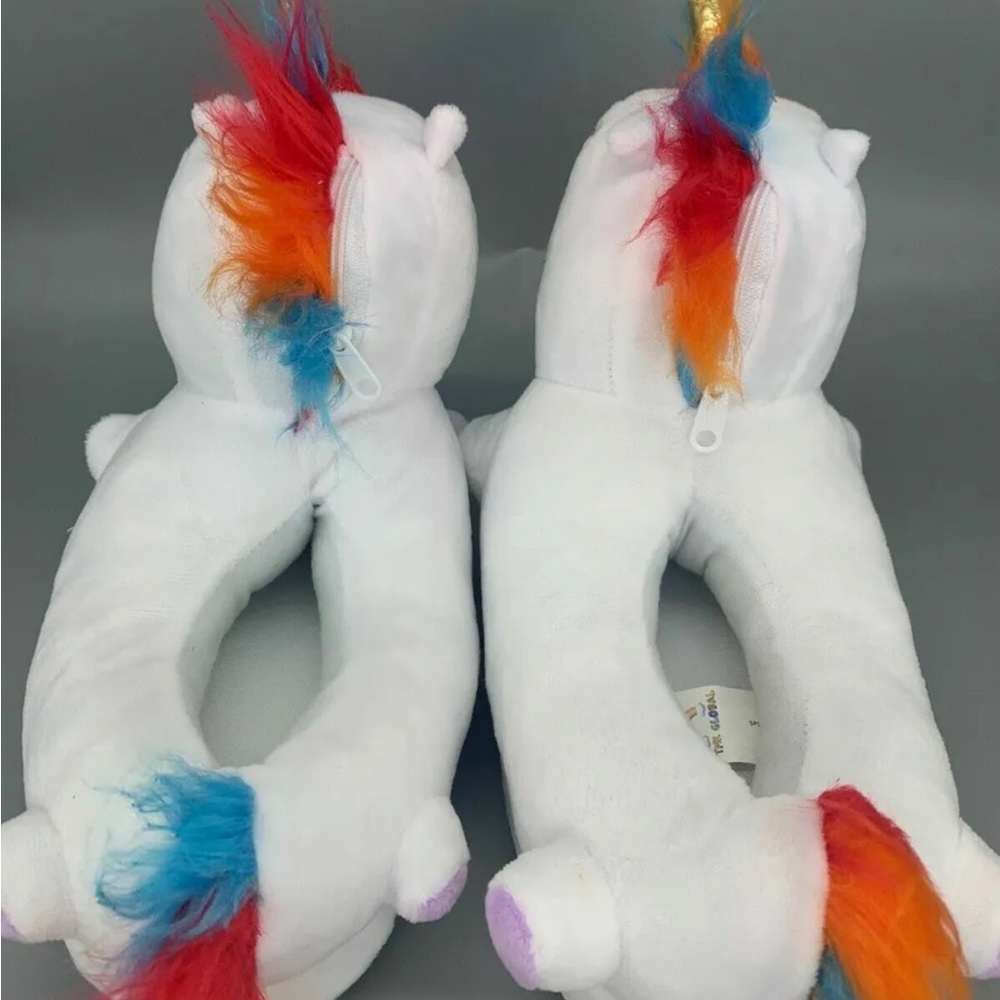 Unicorn Slippers Light up Kids Plush White Slippers One Size approx (3 -… - Picture 3 of 7